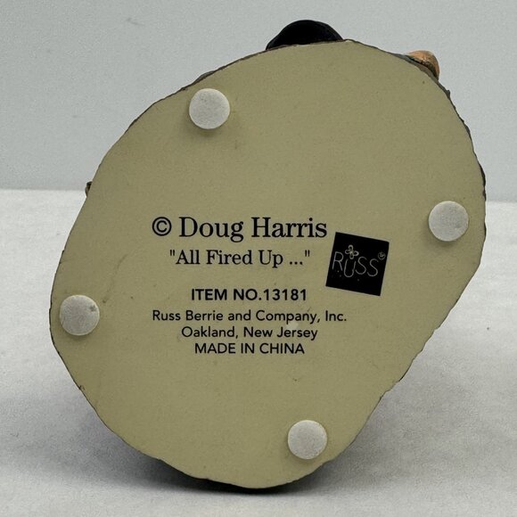 Doug Harris "All Fired Up" Russ Berrie Firefighter Figurine #13181 Sculpture 5" - Picture 6 of 10